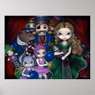 Affiches Copie féerique d'art de ballet de Noël de suite de