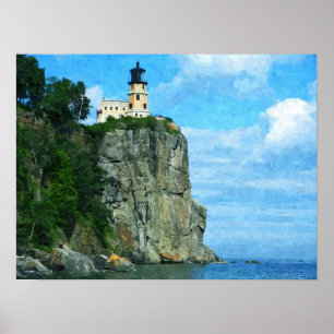 Affiches Copie fendue de peinture à l'huile de phare de