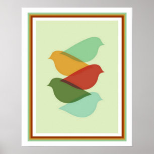 Affiches Copie moderne de conception d'oiseau de la moitié