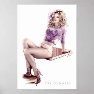 Affiches Copie moderne d'illustration de la fille Pin-