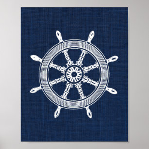 Affiches Copie nautique de roue de bateau