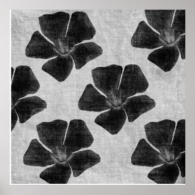Affiches Copie noire de fleur (Devant)