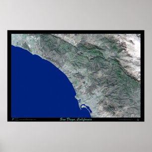 Affiches Copie satellite de photo d'affiche de San Diego,