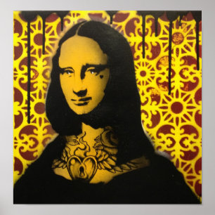 Affiches copie tatouée d'affiche de Mona Lisa