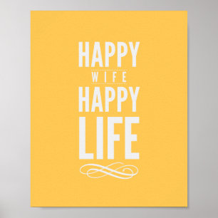 Affiches Copie typographique de citation d'épouse heureuse