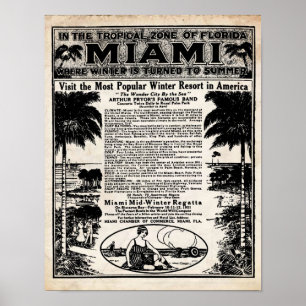 Affiches Copie vintage d'annonce de voyage de Miami