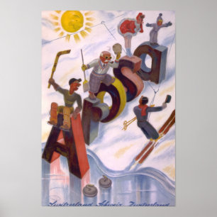 Affiches Copie vintage d'art de voyage d'Arosa, Suisse