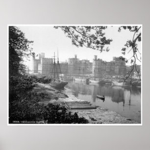 Affiches Copie vintage du Pays de Galles, château médiéval