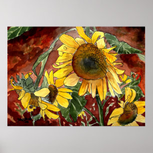 Affiches copies d'art de fleur de tournesols