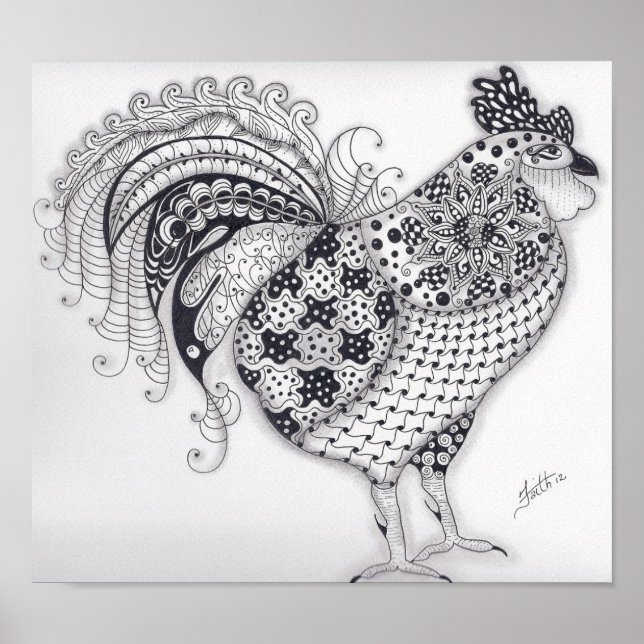 Affiches Coq pleine taille (Devant)