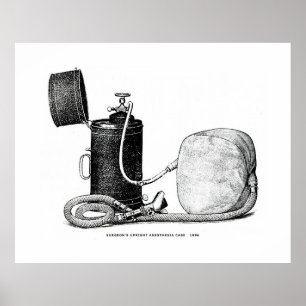 Affiches Coque d'anesthésie dressée du chirurgien 1896