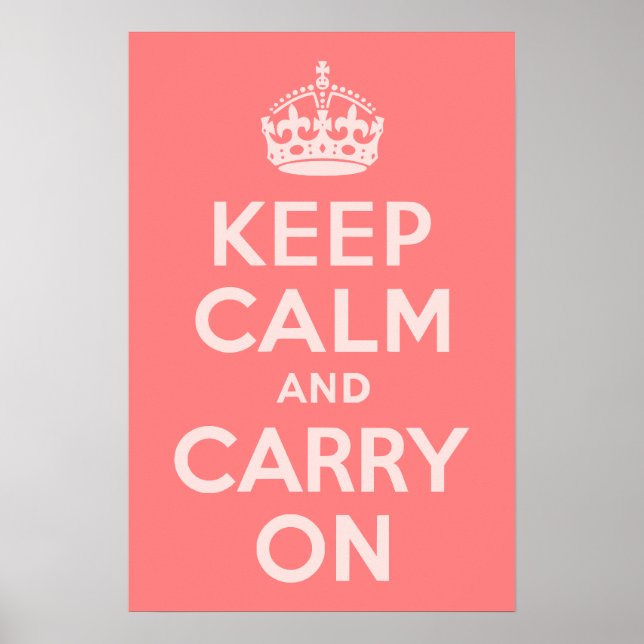 Affiches Corail clair Restez Calme et Continuez (Devant)