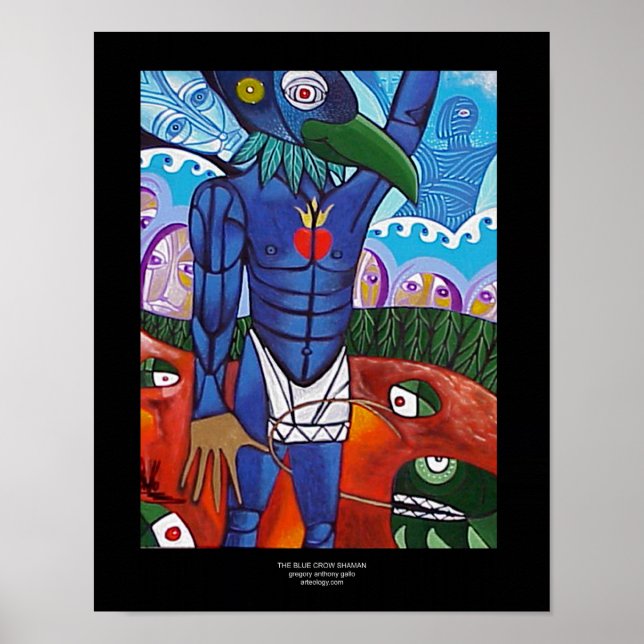 Affiches Corbeau bleu par Gregory Gallo (Devant)