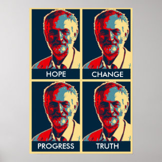 Affiches corbyn espoir changer progrès vérité imprimer l'af