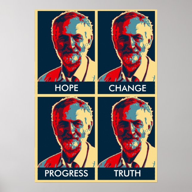 Affiches corbyn espoir changer progrès vérité imprimer l'af (Devant)