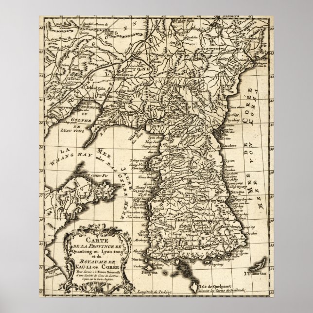 Affiches CoréeCarte panoramiqueCorée (Devant)