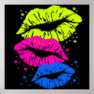 Affiches Corey Tiger 1980 Vintage Lips Stars (Multicolor)