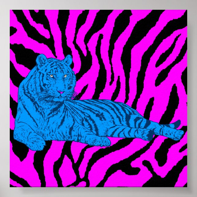 Affiches Corey Tiger 80s Retro Lounge Tiger (Devant)