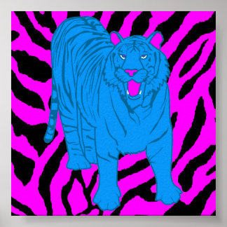Affiches Corey Tiger 80s Rétro Rugissement Tigre
