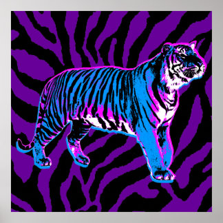 Affiches Corey Tiger 80s Rétro Vintage Rayures de Tigre