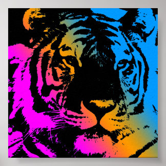 Affiches Corey Tiger 80s Retro Vintage Tiger Face