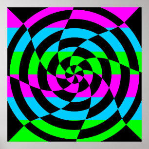 Affiches Corey Tiger 80s Vintage Op Art