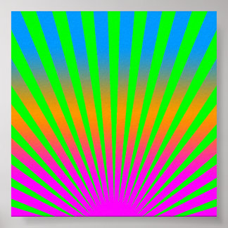 Affiches Corey Tiger 80s Vintage Rising Sun Stripes
