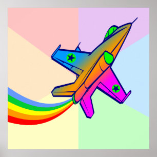 Affiches Corey Tiger Avion de Chasse à Réaction Rétro 80s A