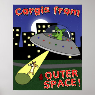 Affiches Corgis d'affiche d'espace extra-atmosphérique