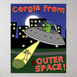 Affiches Corgis de l'affiche spatiale