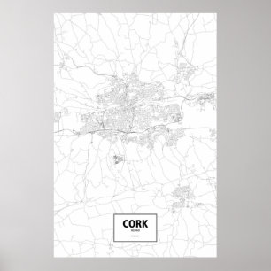 Affiches Cork, Ireland (black on white)