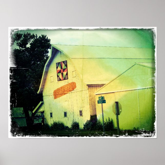 Affiches Corn Barn Grunge (Devant)