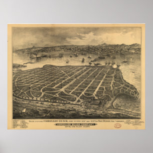 Affiches Coronado California Antique Panoramic Map