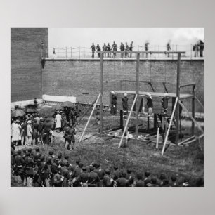 Affiches Corps pendus des conspirateurs de Lincoln, 1865