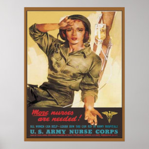 Affiches Corps vintage d'infirmières de l'armée 2ÈME GUERRE