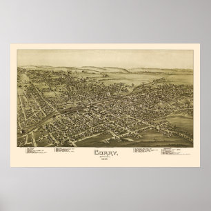 Affiches Corry, PA Carte panoramique - 1895