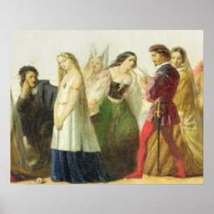 Affiches Cortège des caractères de Shakespeare (huile