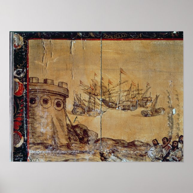 Affiches Cortes sails for Mexico, 1518 (Devant)