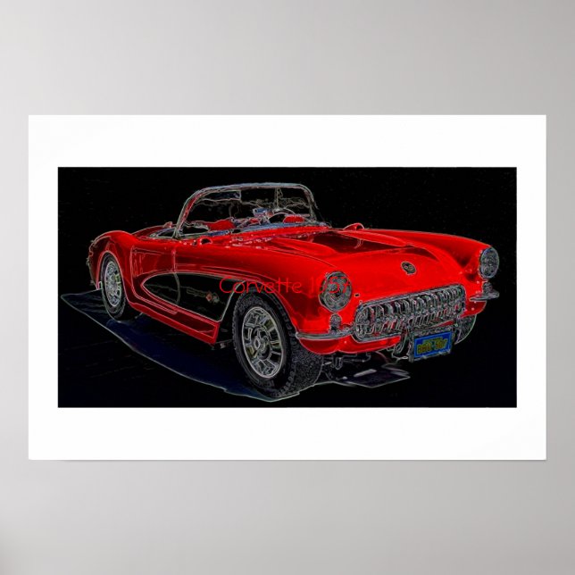 Affiches Corvette 1957 (Devant)