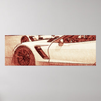 Affiches Corvette C7R Z06 Esquisse