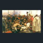 Affiches Cosaques zaporozhiens par Ilya Iefimovich Repin<br><div class="desc">Les Cosaques zaporozhiens écrivent une lettre au Sultan de Turquie Ce tableau a été numériquement filtré pour réduire le flou. Cet effet est plus visible, plus l'image est grande. Les droits de reproduction d'images se trouvent dans le lien situé au bas de cette description. Cette image a été numériquement filtrée...</div>