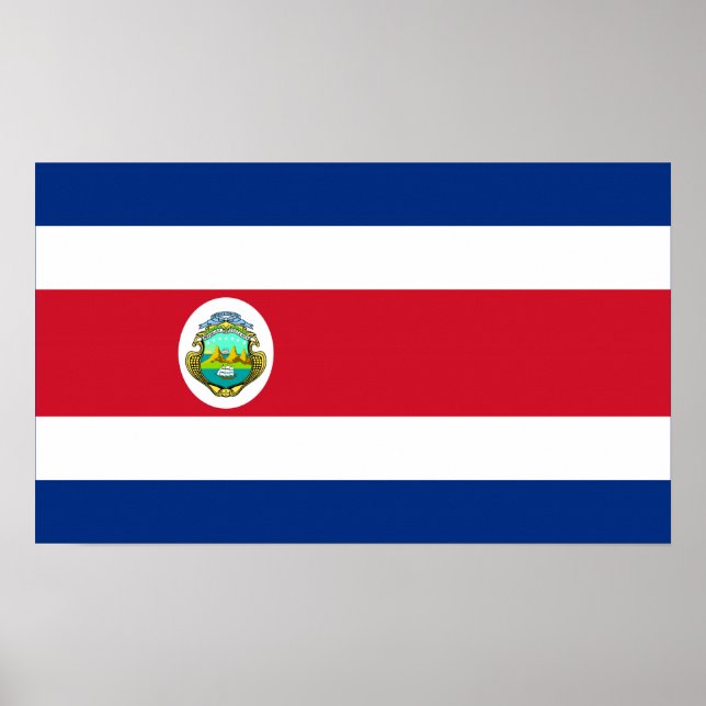 Affiches Costa Rica - Le drapeau national du Costa Rica (Devant)
