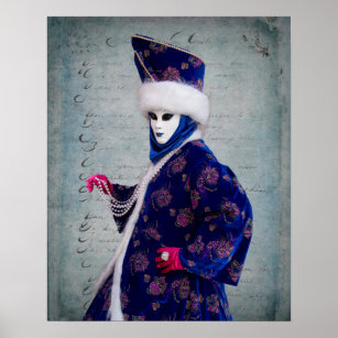Affiches Costume de Carnaval Elaboré, Venise