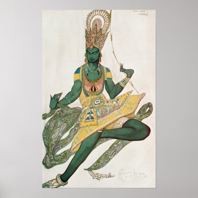 Affiches Costume design for Nijinsky as the 'Blue God' (Devant)