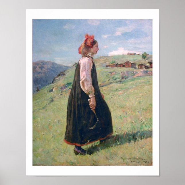 Affiches Costume folklorique norvégien Budeia (Devant)