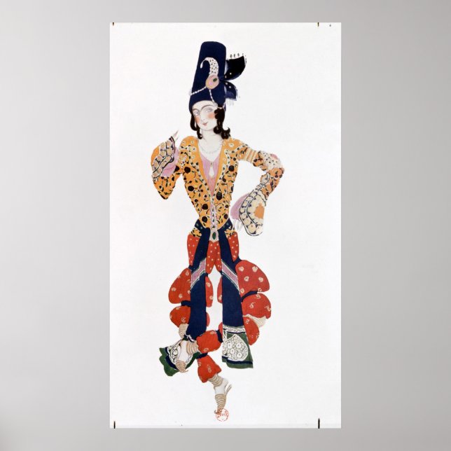 Affiches Costume for Nijinsky  in the ballet (Devant)