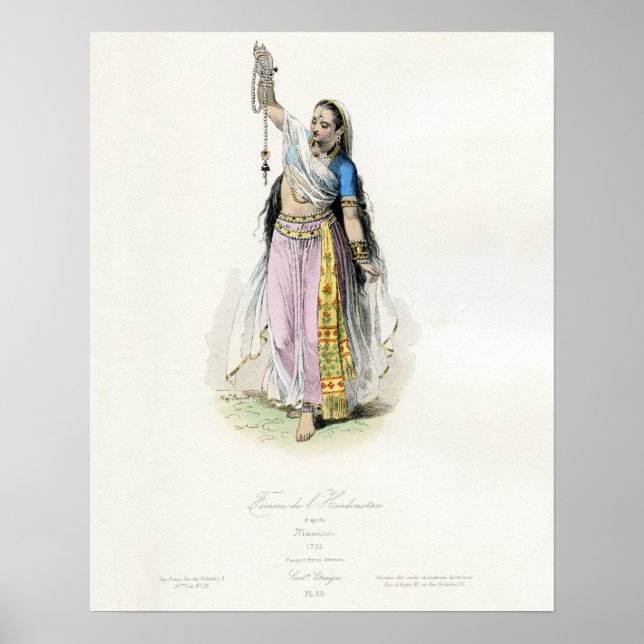 Affiches Costume traditionnel des femmes indiennes (Devant)