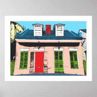 Affiches Cottage créole rose