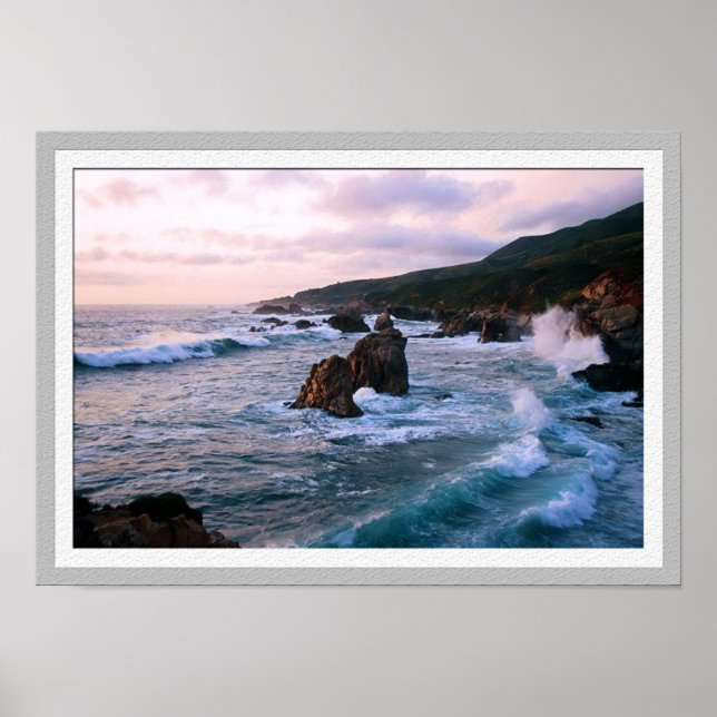 Affiches Coucher de soleil à Garrapata (Devant)