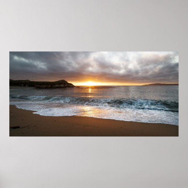 Affiches Coucher de soleil à Monterey, la côte Pacifique de (Devant)